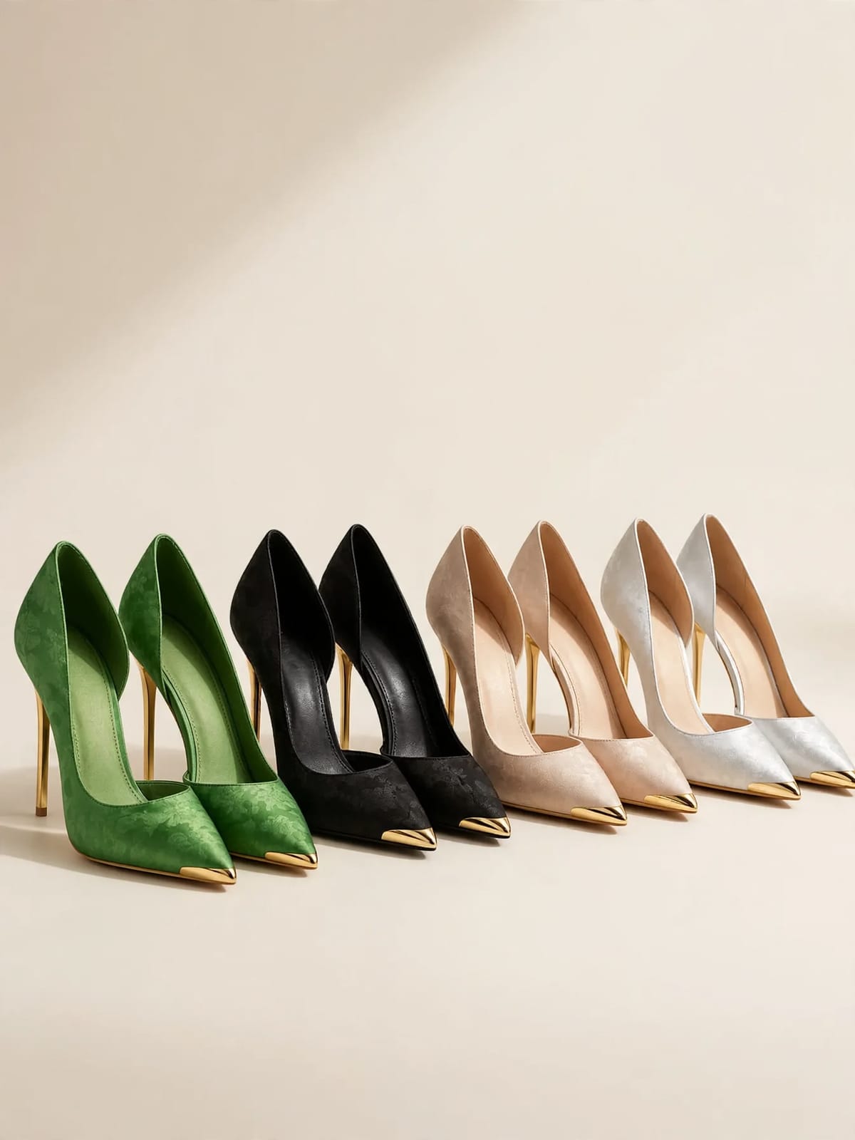 Aurelia – pumps met gouden hak – Kleurenoverzicht (4 kleuren)