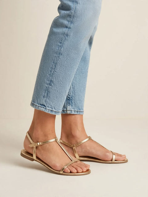 Alba | Gouden zomersandalen