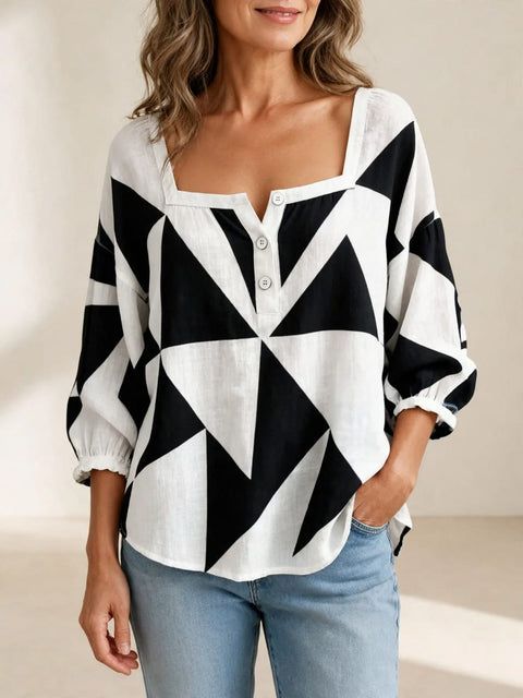 Beatrix | Comfortabele geometrische blouse
