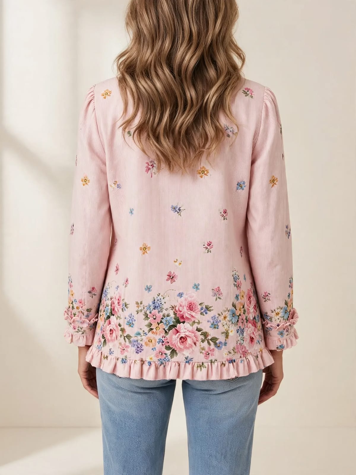 Bettany – roze jasje met bloemen – Achterkant