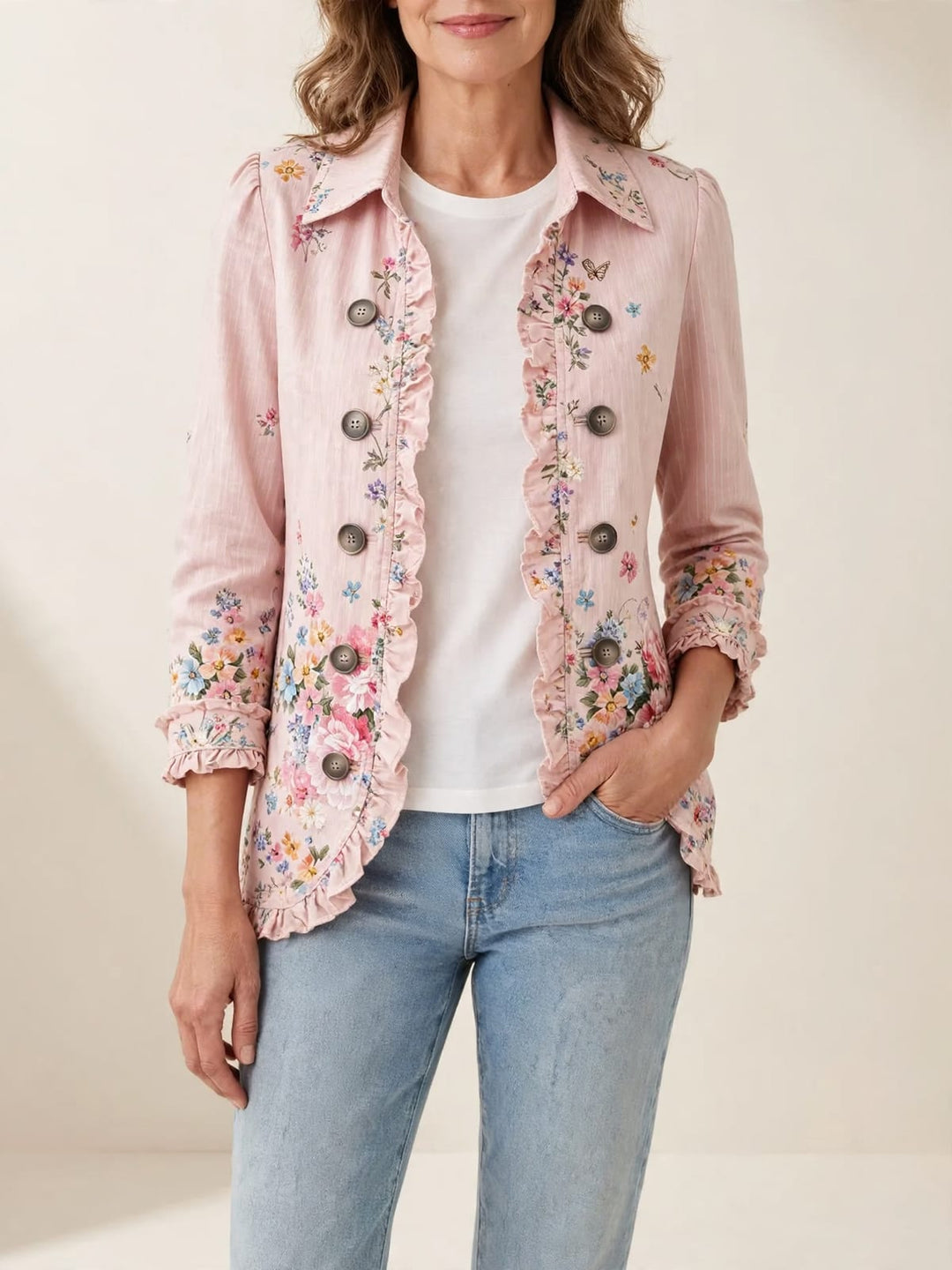 Bettany | Gestreepte bloemenjas