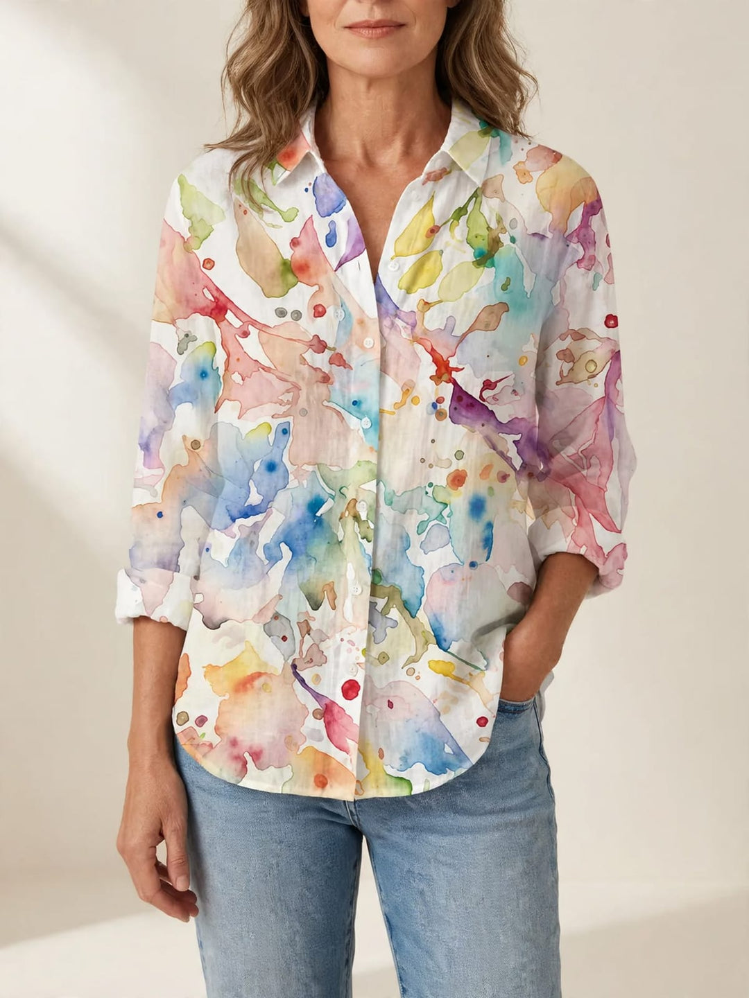 Lichte en kleurrijke blouse met print