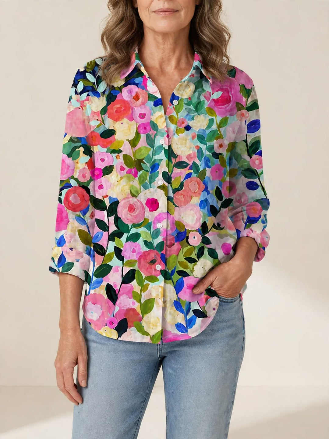 Lichte en kleurrijke blouse met print
