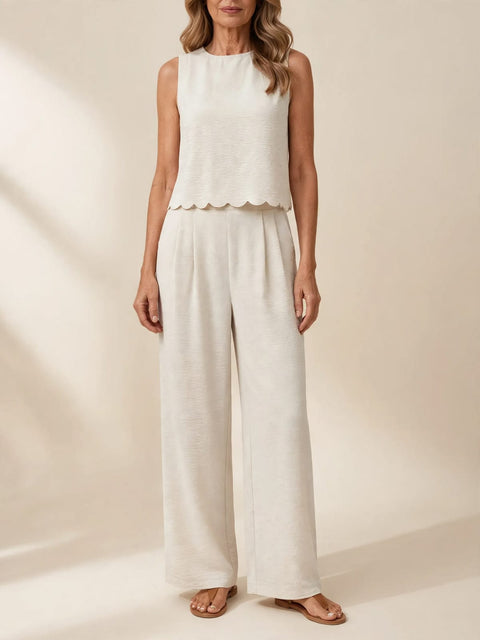 Brigitte | Tweedelige set met mouwloze top en broek