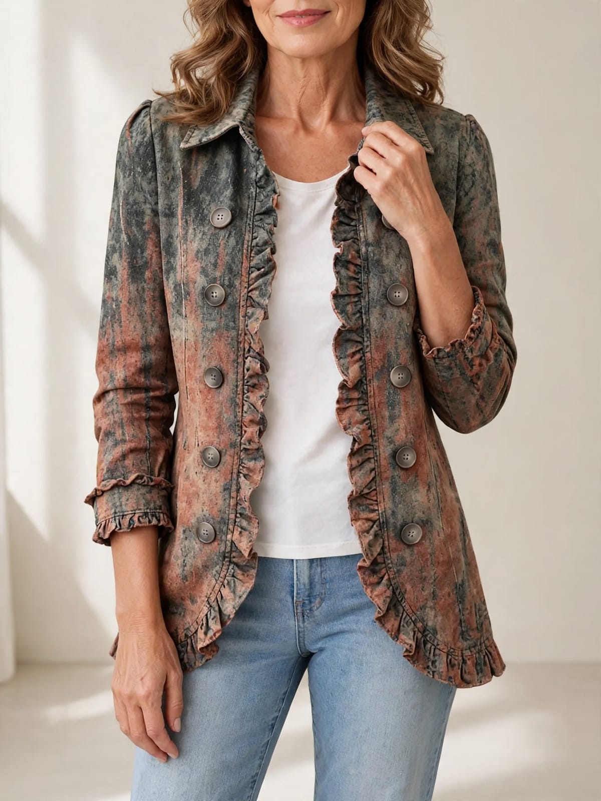 Bristow – jasje in desert wash – Hand bij kraag