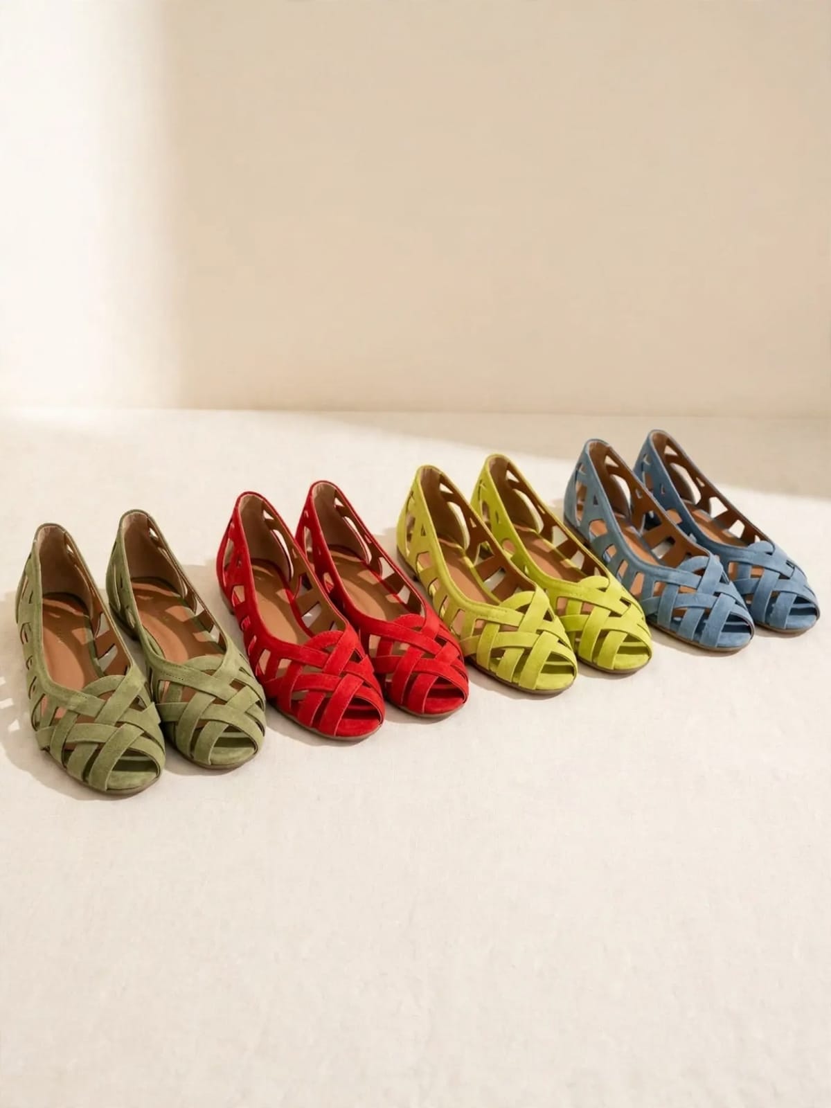 Caterina – gevlochten sandalen – Kleurenoverzicht 2/2 (4 kleuren)