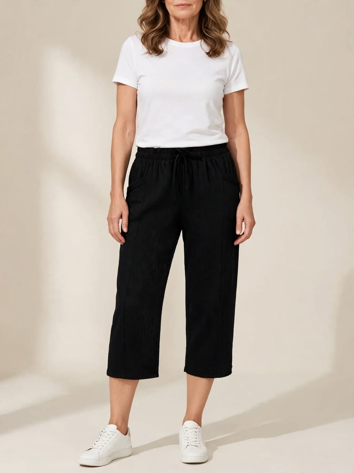 Cécile – comfortabele driekwart broek – Zwart – hele lengte