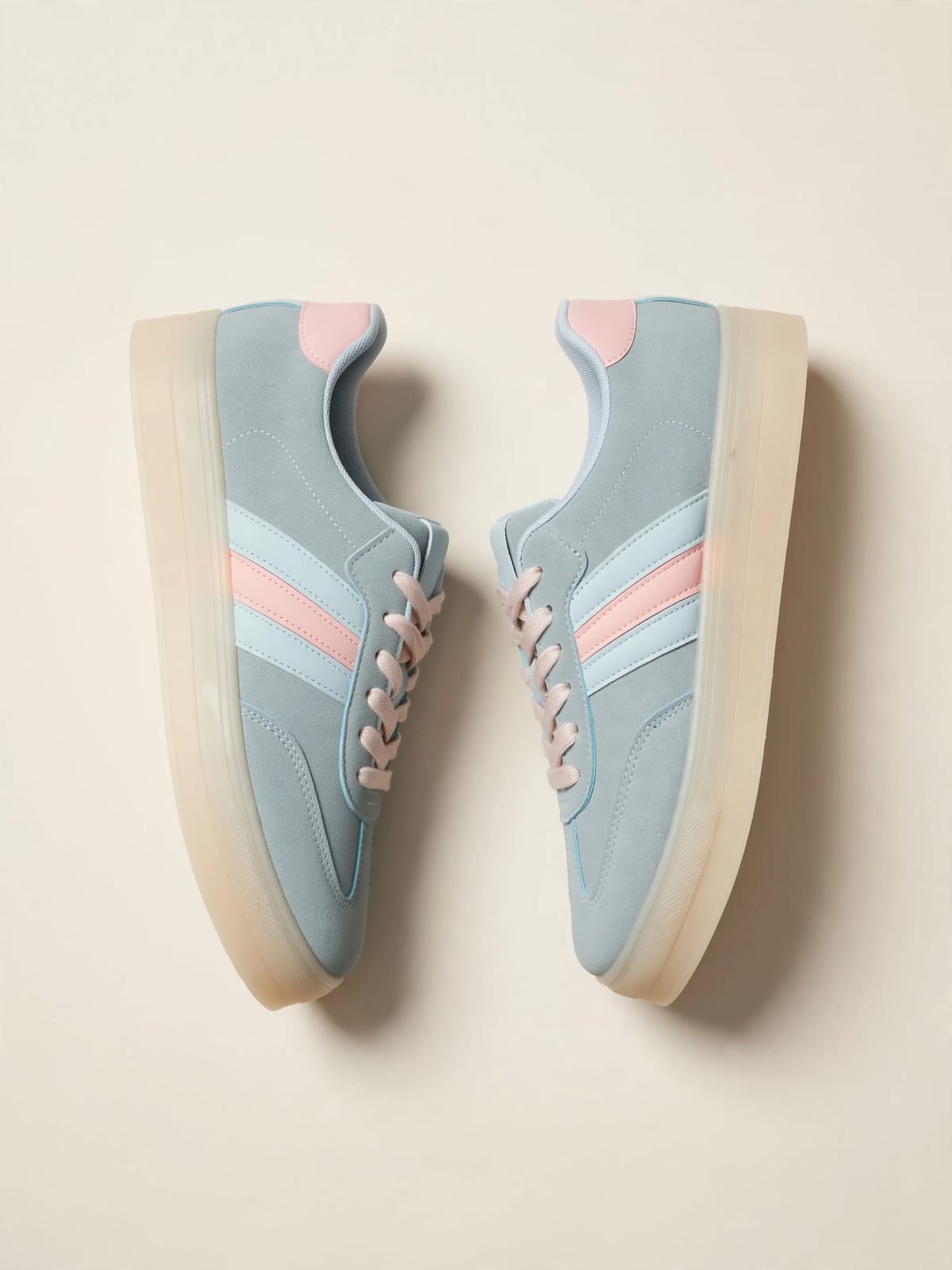 Chloé – pastel suède sneakers – Productfoto bovenaanzicht