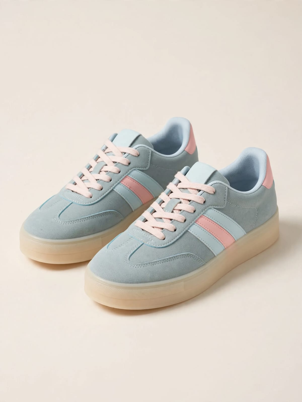 Chloé – pastel suède sneakers – Productfoto driekwart