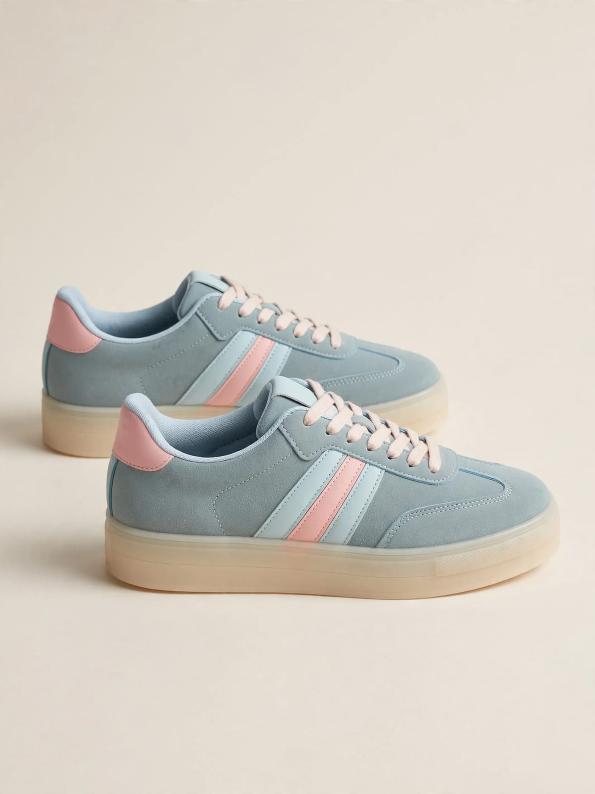 Chloé – pastel suède sneakers – Productfoto zijkant