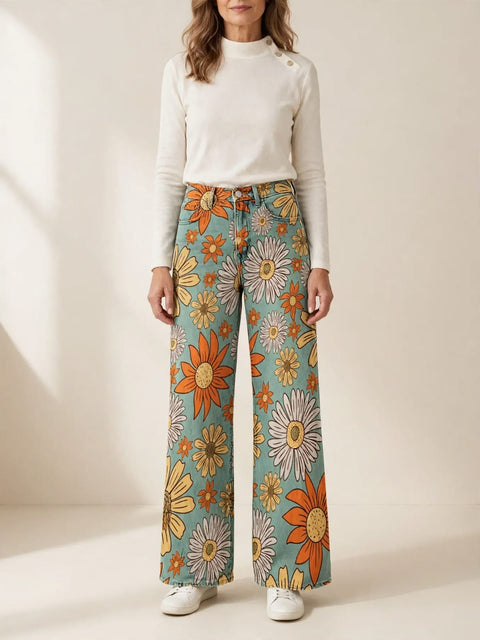 Cirilla | Palazzobroek met bloemen
