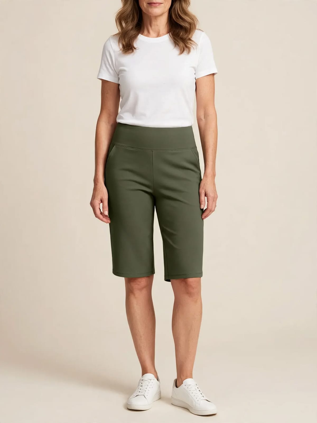 Corrina – sportieve bermuda – Groen – hele lengte