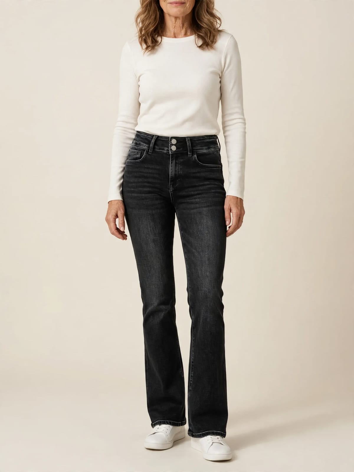 Dinne – aansluitende stretch jeans – Zwart – hele lengte