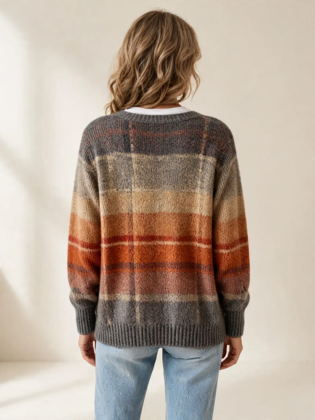 Edith – geruit ombré vest – Achterkant