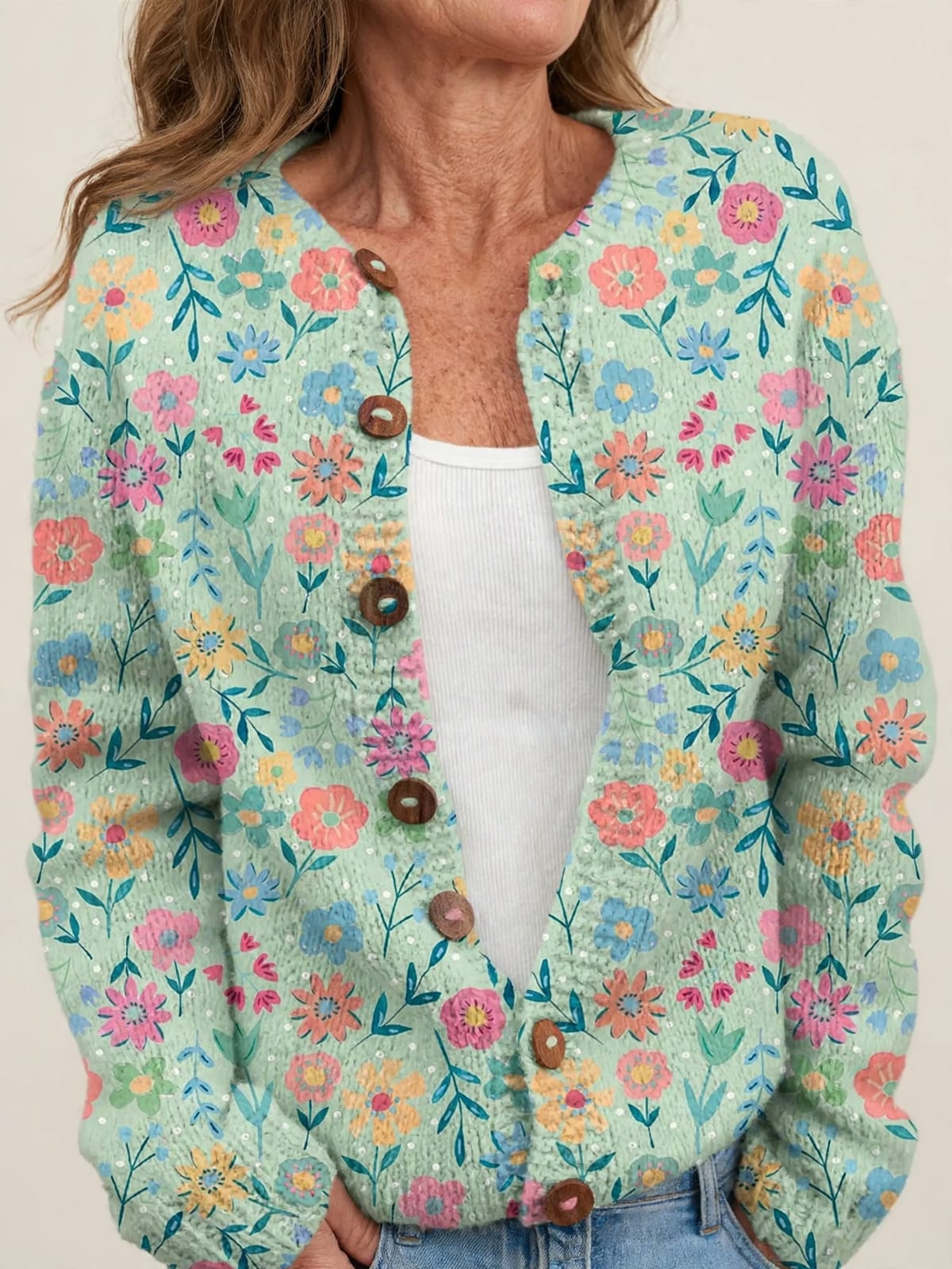 Foxfield – vintage bloemenvest – Detail