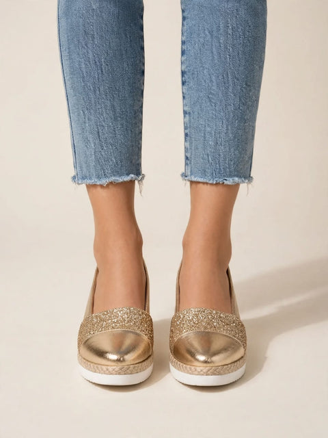 Ida | Glittersneakers met sleehak
