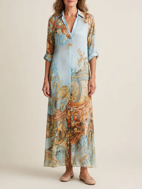 Ingrid | Elegante mediterrane blousejurk