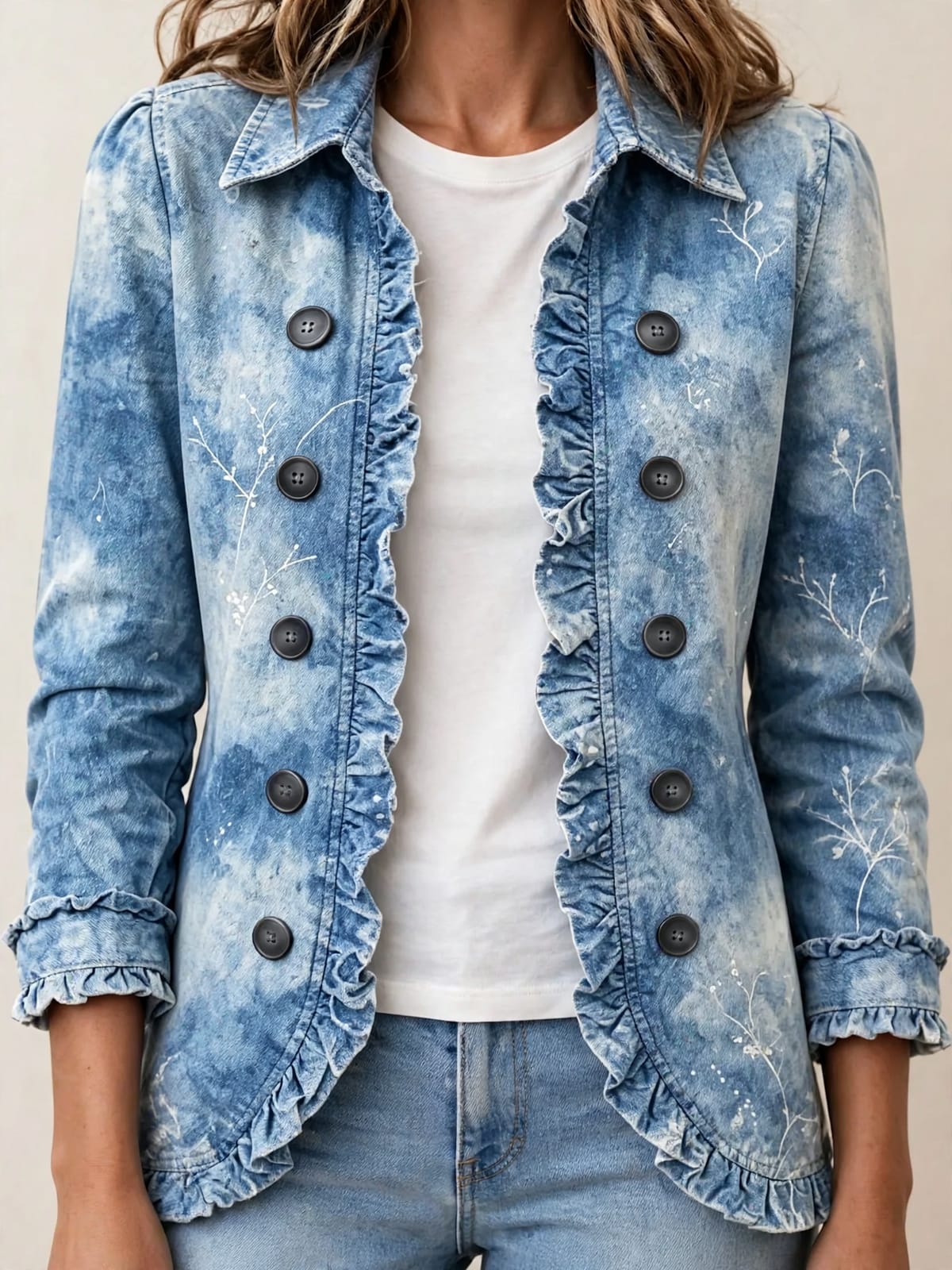 Jemison – vintage botanisch denim jasje – Detail
