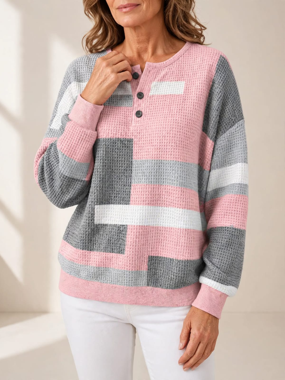 Johanna – vintage sweatshirt – Hand bij hals