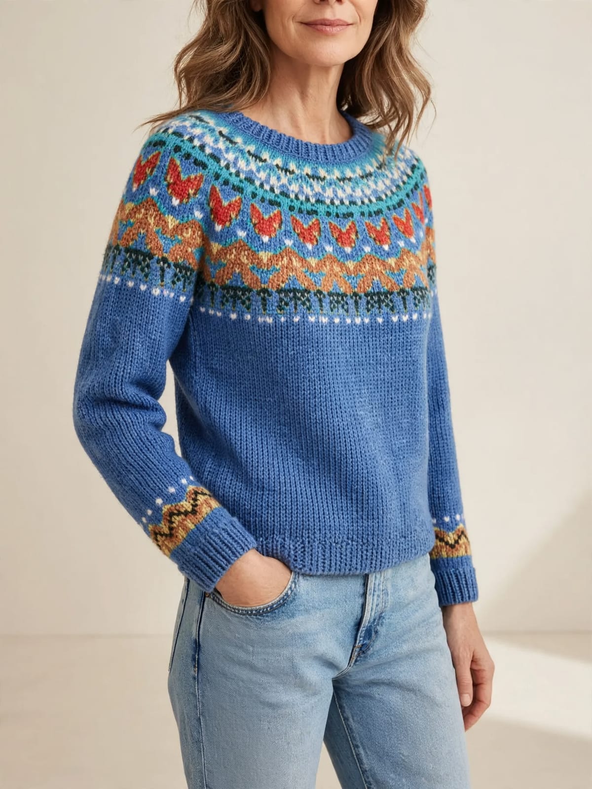 Kaylee – vintage gebreide trui – Driekwart