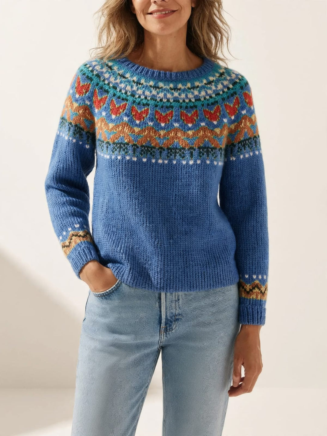 Kaylee | Klassieke vintage gebreide trui