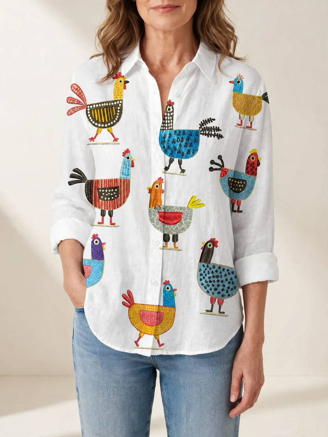 Lichte en kleurrijke gedrukte blouse