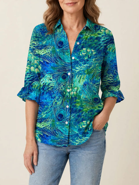 Lichte en kleurrijke gedrukte blouse