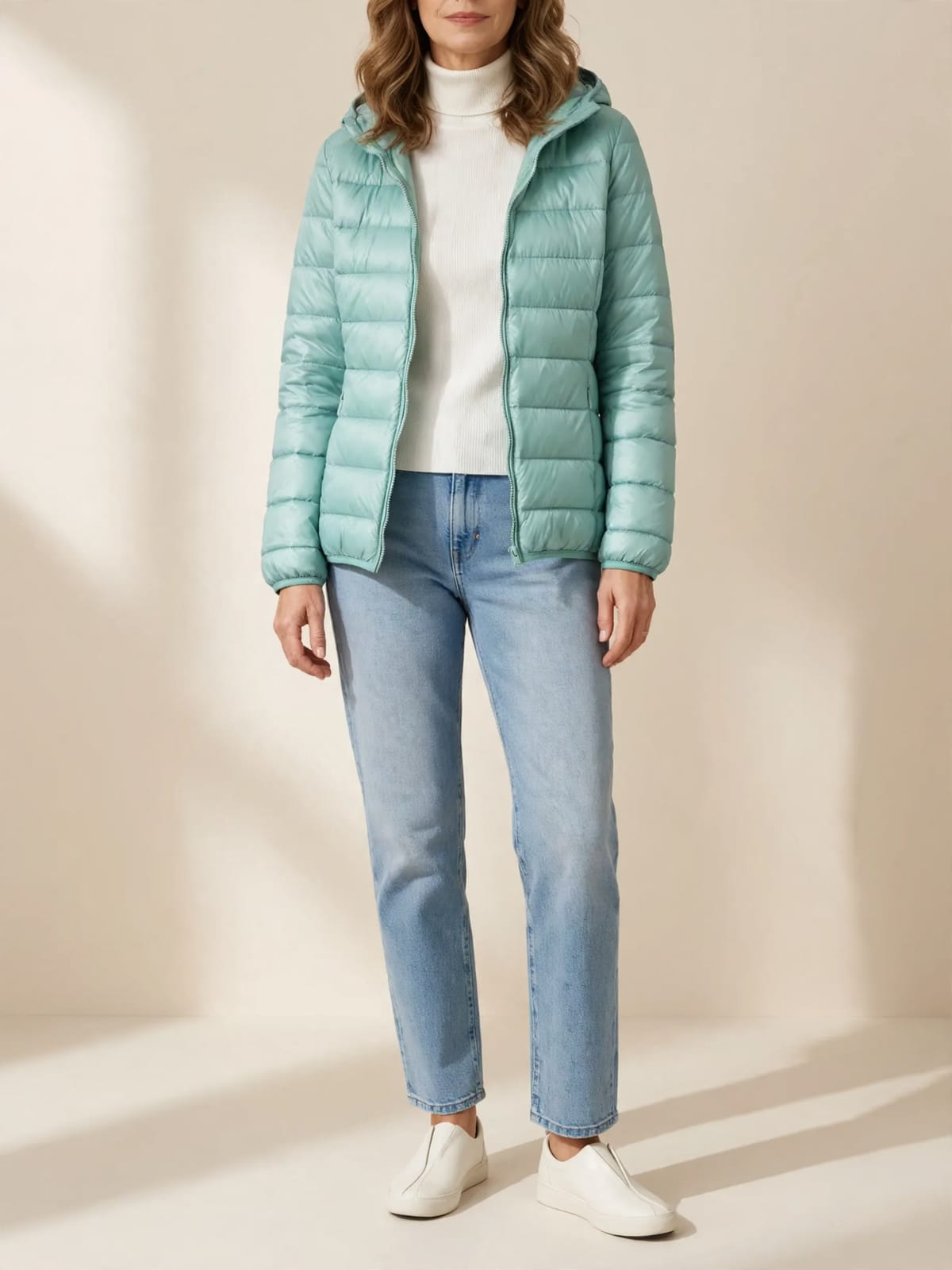 Lana – casual donsjas – Mintgroen – hele lengte