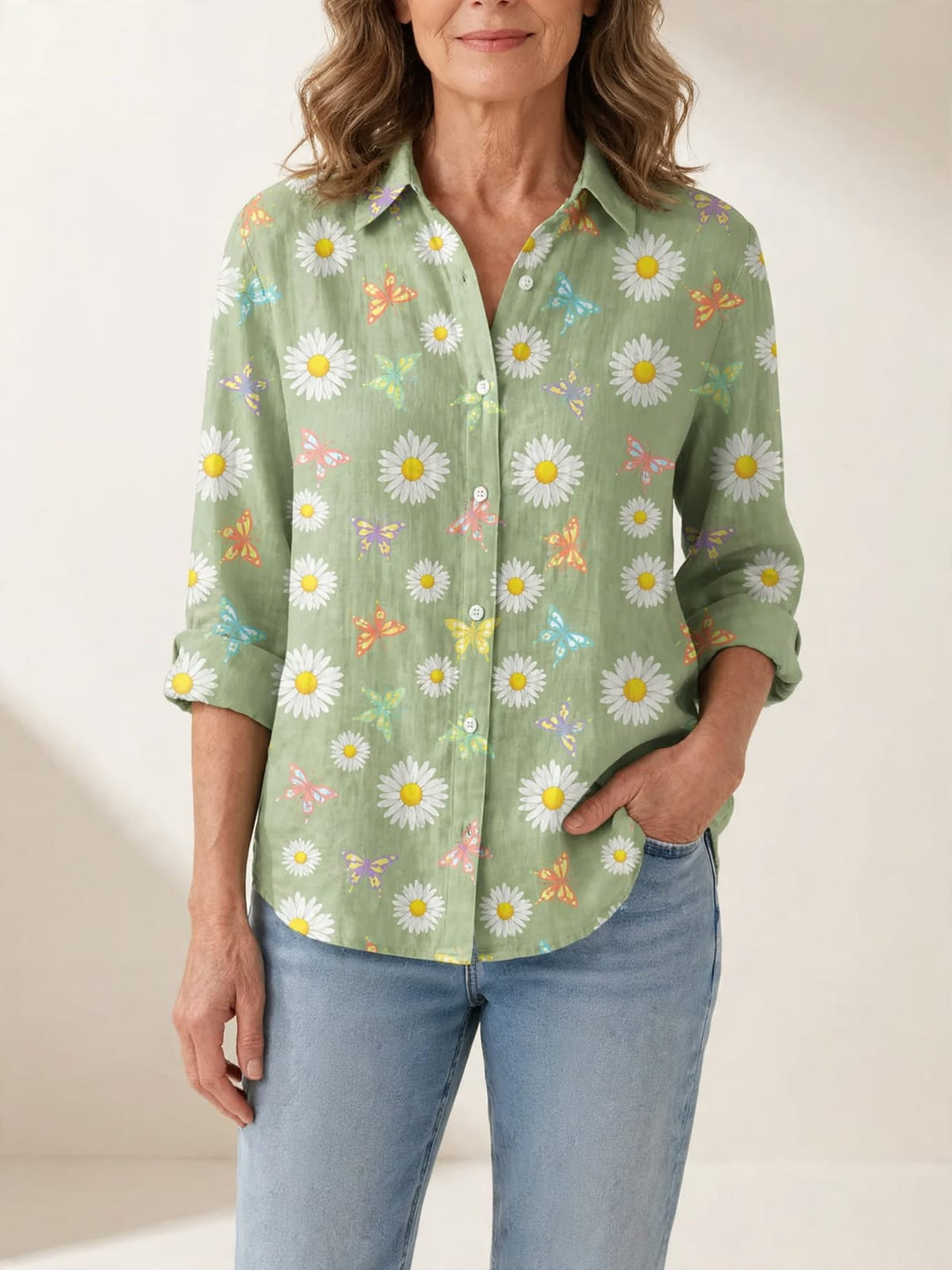 Lichte en kleurrijke gedrukte blouse