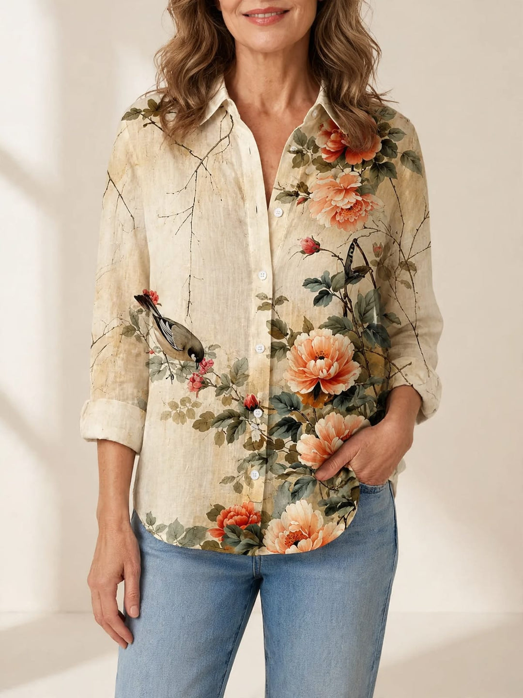 Lichte en kleurrijke blouse met print