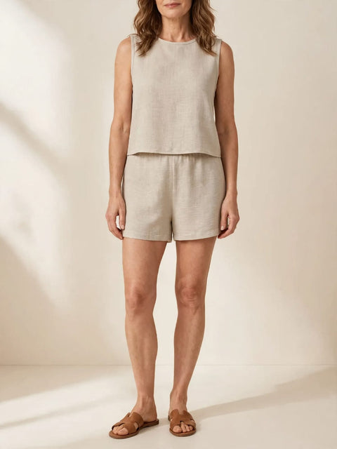 Linda | Zomerset met mouwloze top en short