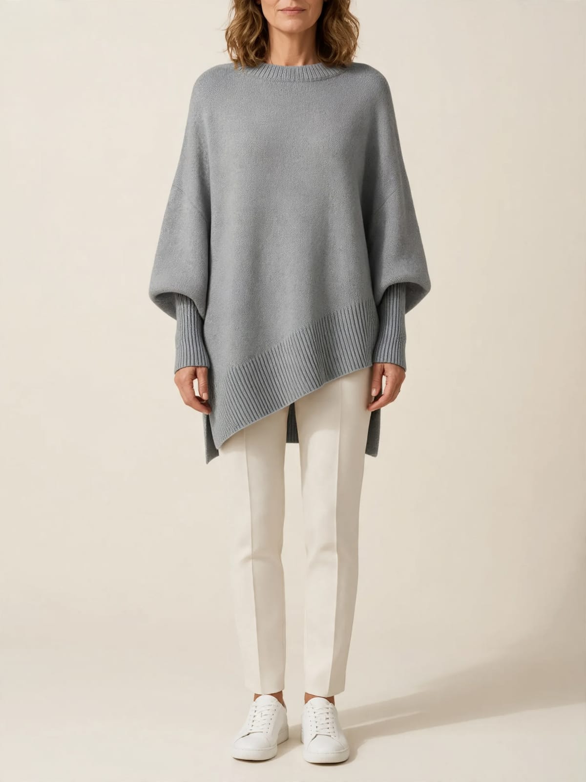Loïs – oversized trui – Grijs – hele lengte