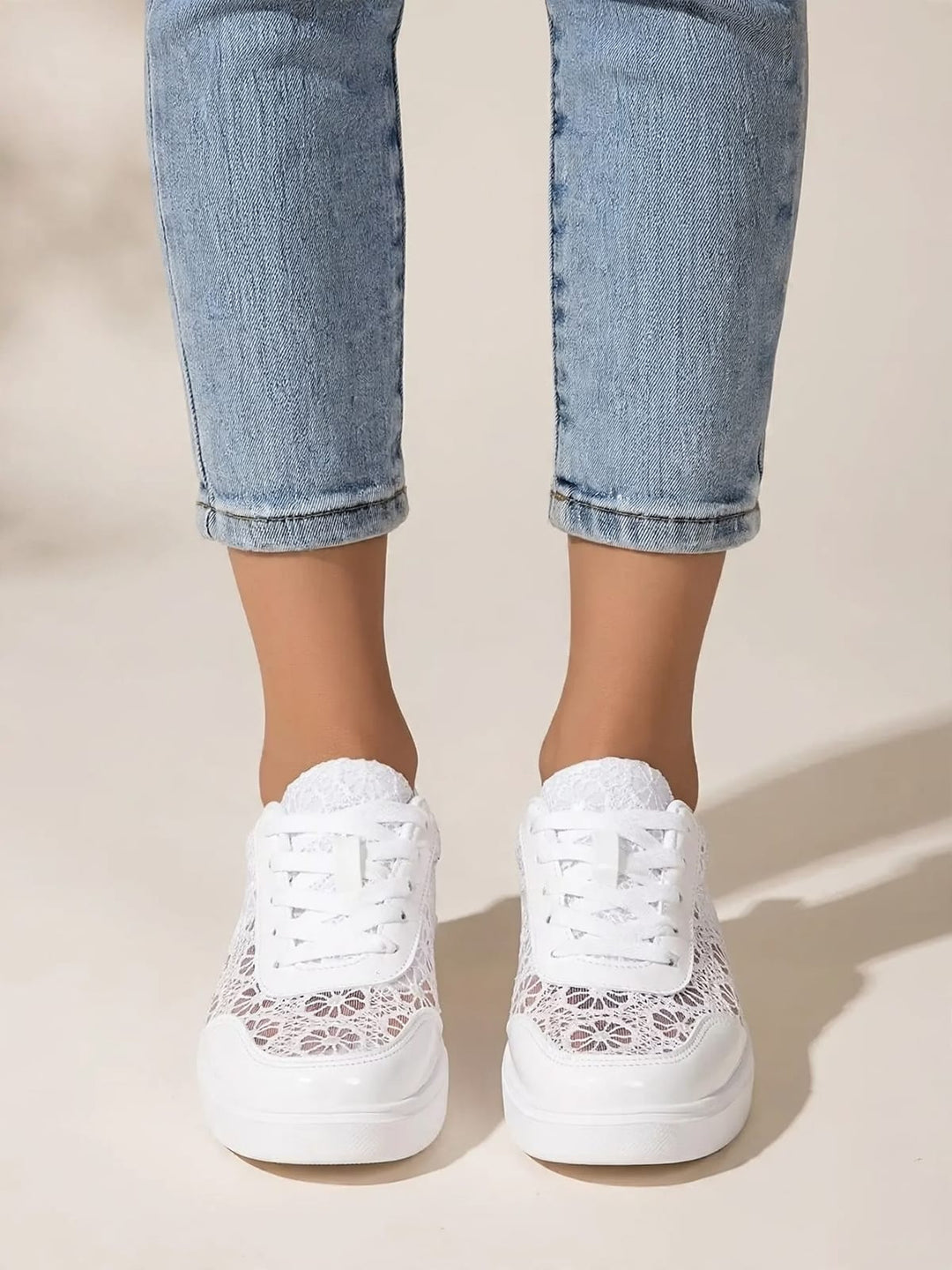 Lonneke | Elegante kanten sneakers
