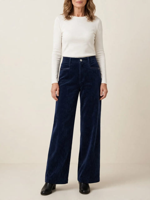 Lot | Corduroy broek met hoge taille