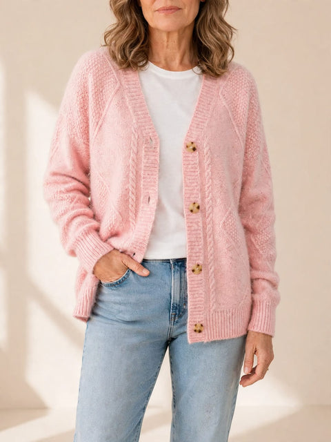 Luna | Zacht gebreid vest met knopen
