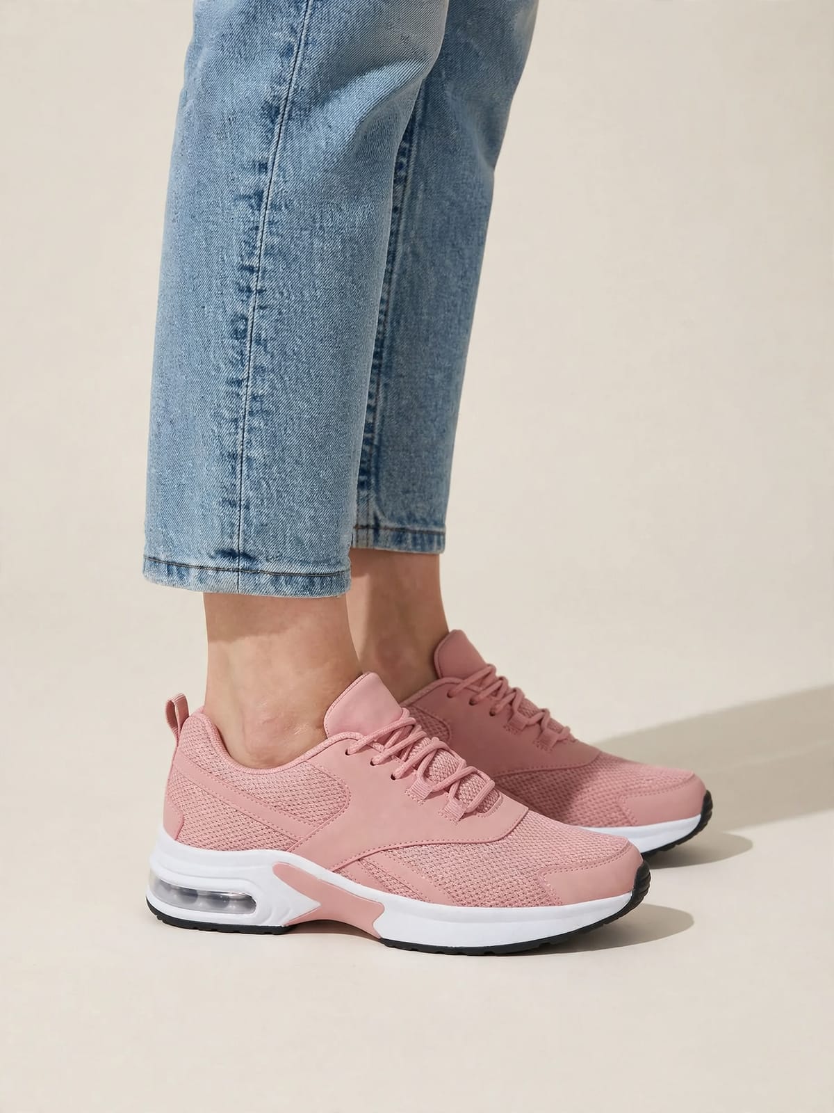 Maria™ – comfortsneaker met luchtzool – Roze – gedragen zijkant