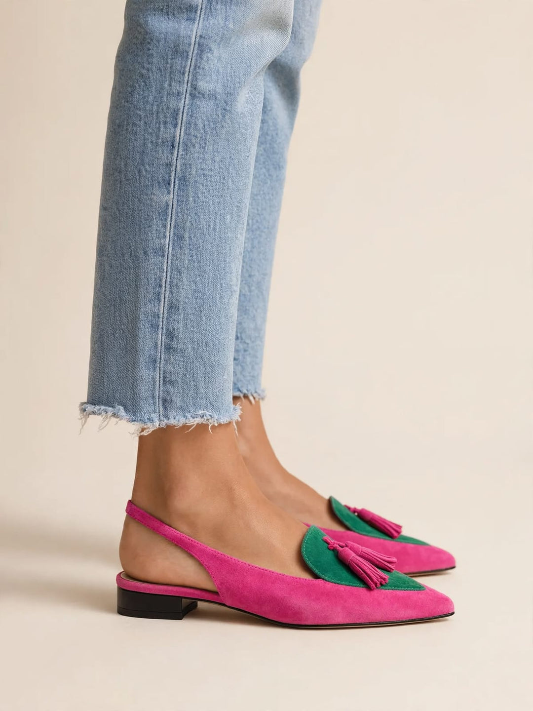 Marrit | Elegante slingback loafers met franje