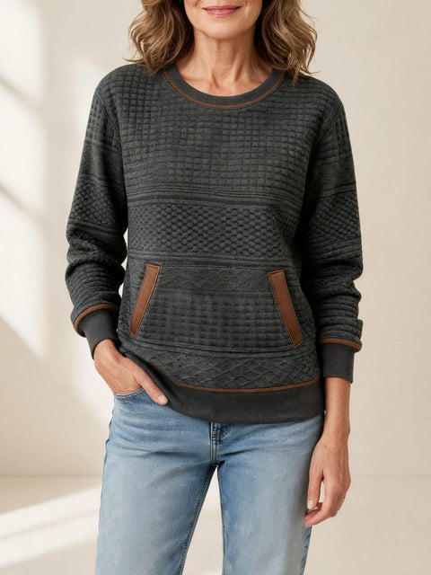 Noelle | Sweatshirt met ronde hals en kleurvlakken