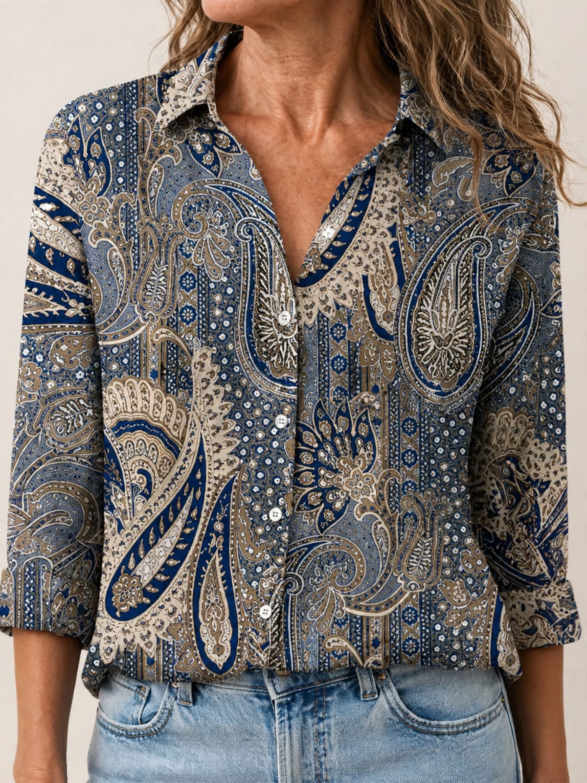 Paisley Charm – blouse met paisleyprint – Detail