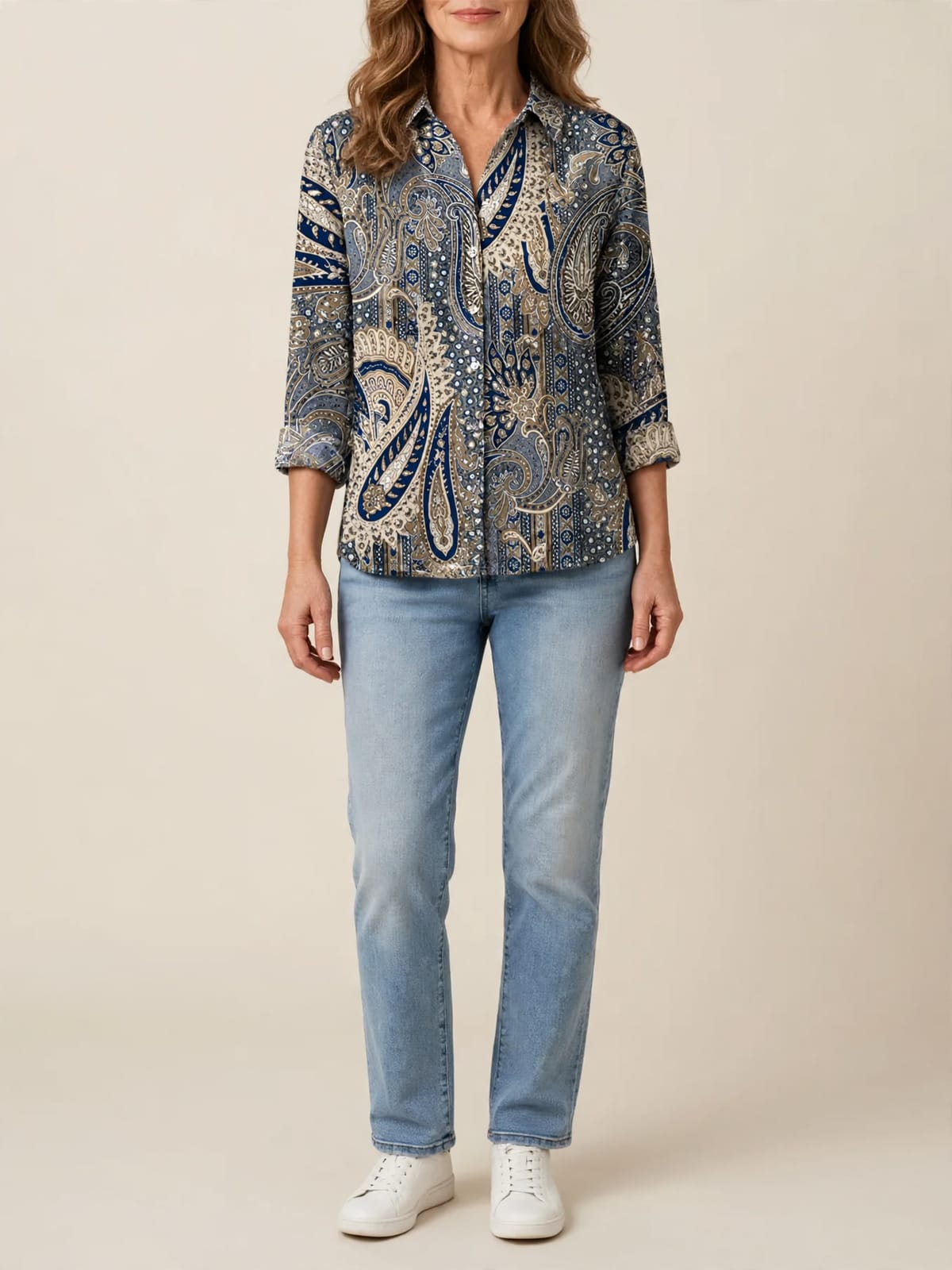Paisley Charm – blouse met paisleyprint – Hele lengte
