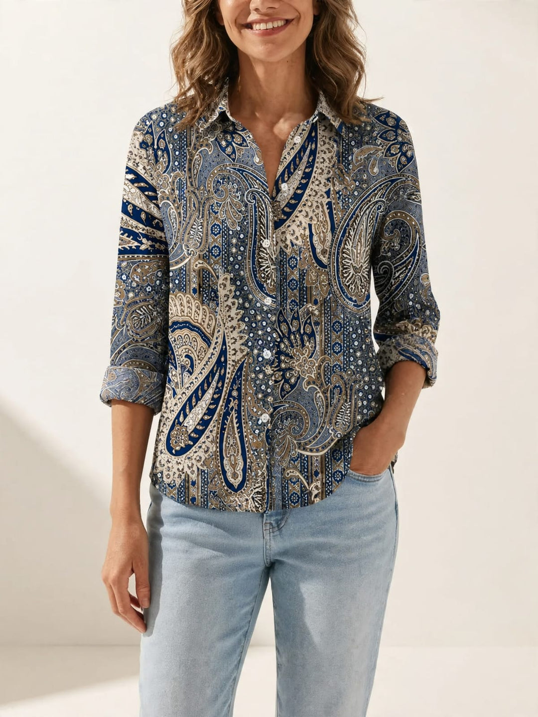 Tijdloze blouse met paisleyprint