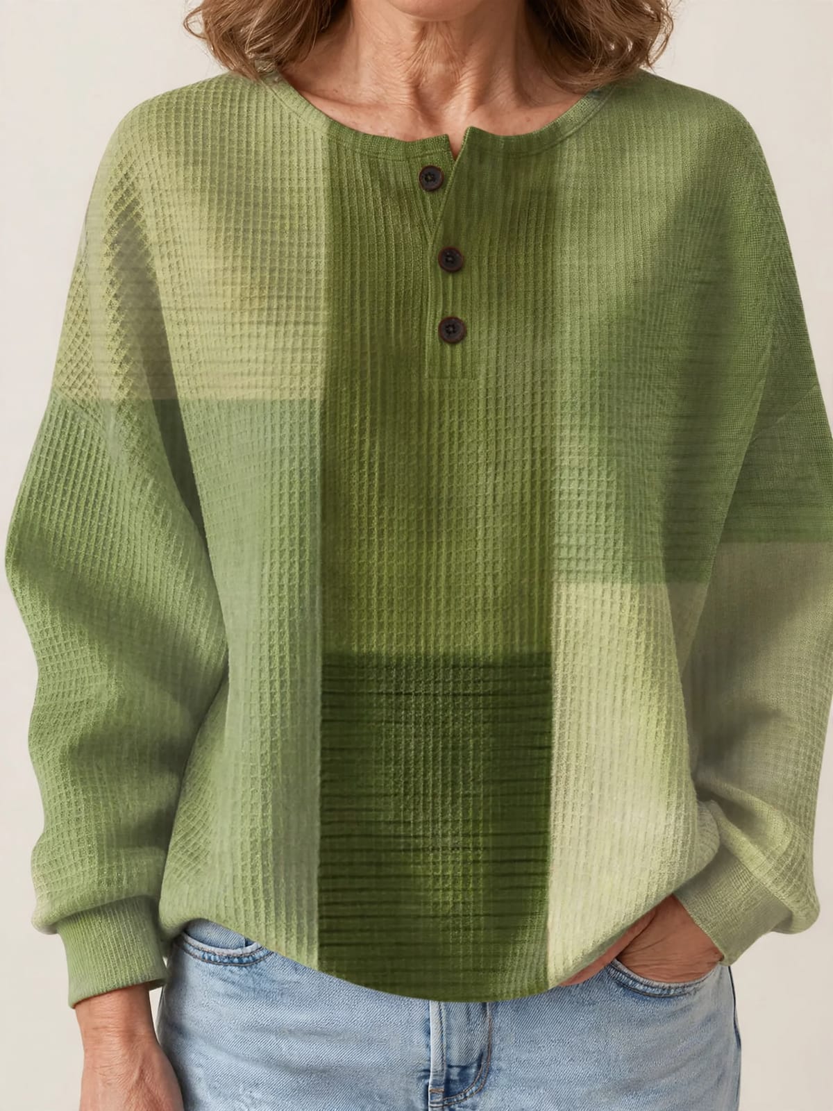 Shelby – henley sweatshirt – Detail