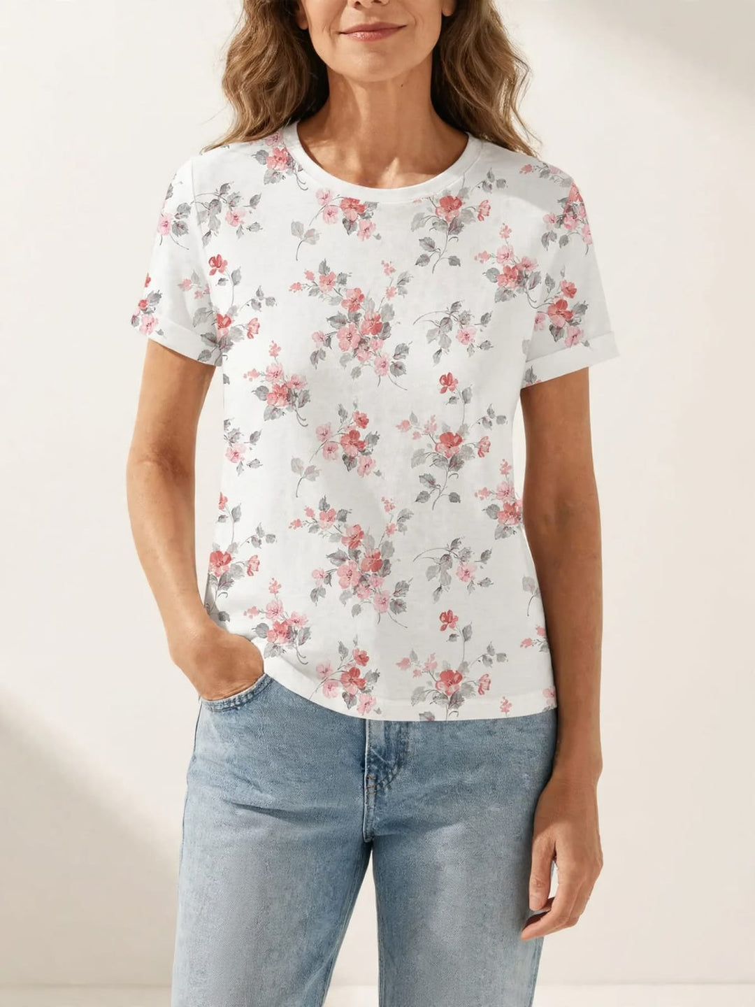 Silvia | Casual t-shirt met bloemenprint