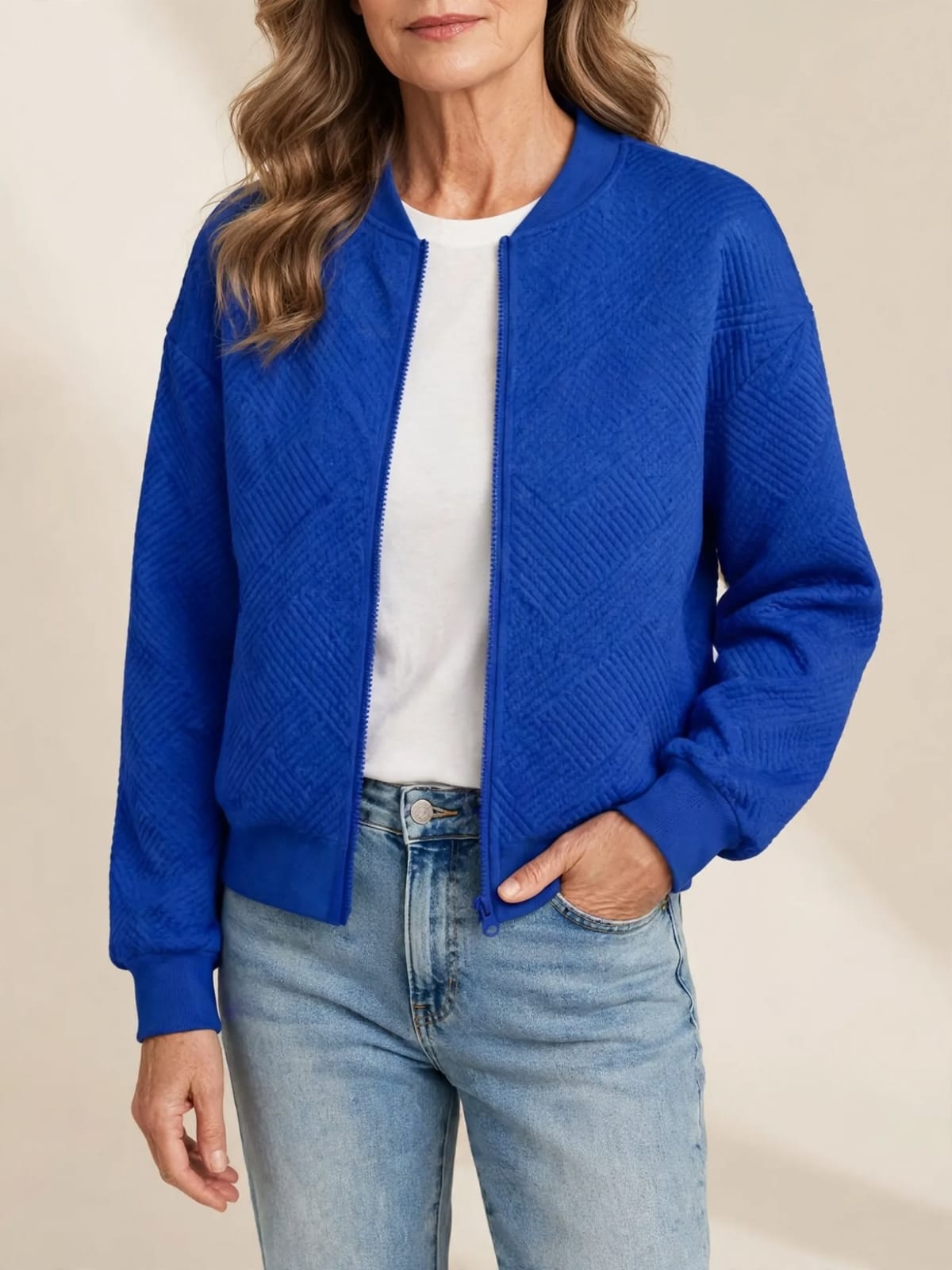 Smilla – tussenjas met rits – Blauw – vooraanzicht