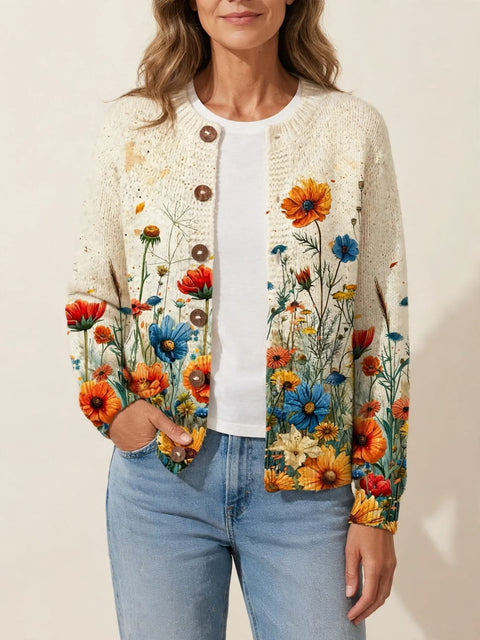 Tansy | Vintage cardigan met bloemenprint