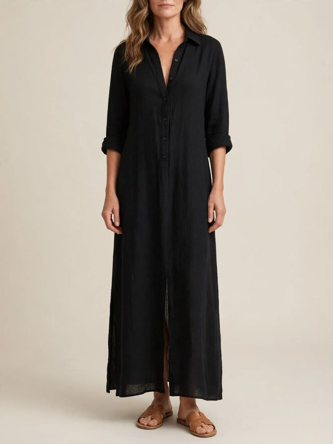 Violaine | Lange boho shirtjurk met natuurlijke elegantie