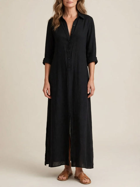 Violaine | Lange boho shirtjurk met natuurlijke elegantie