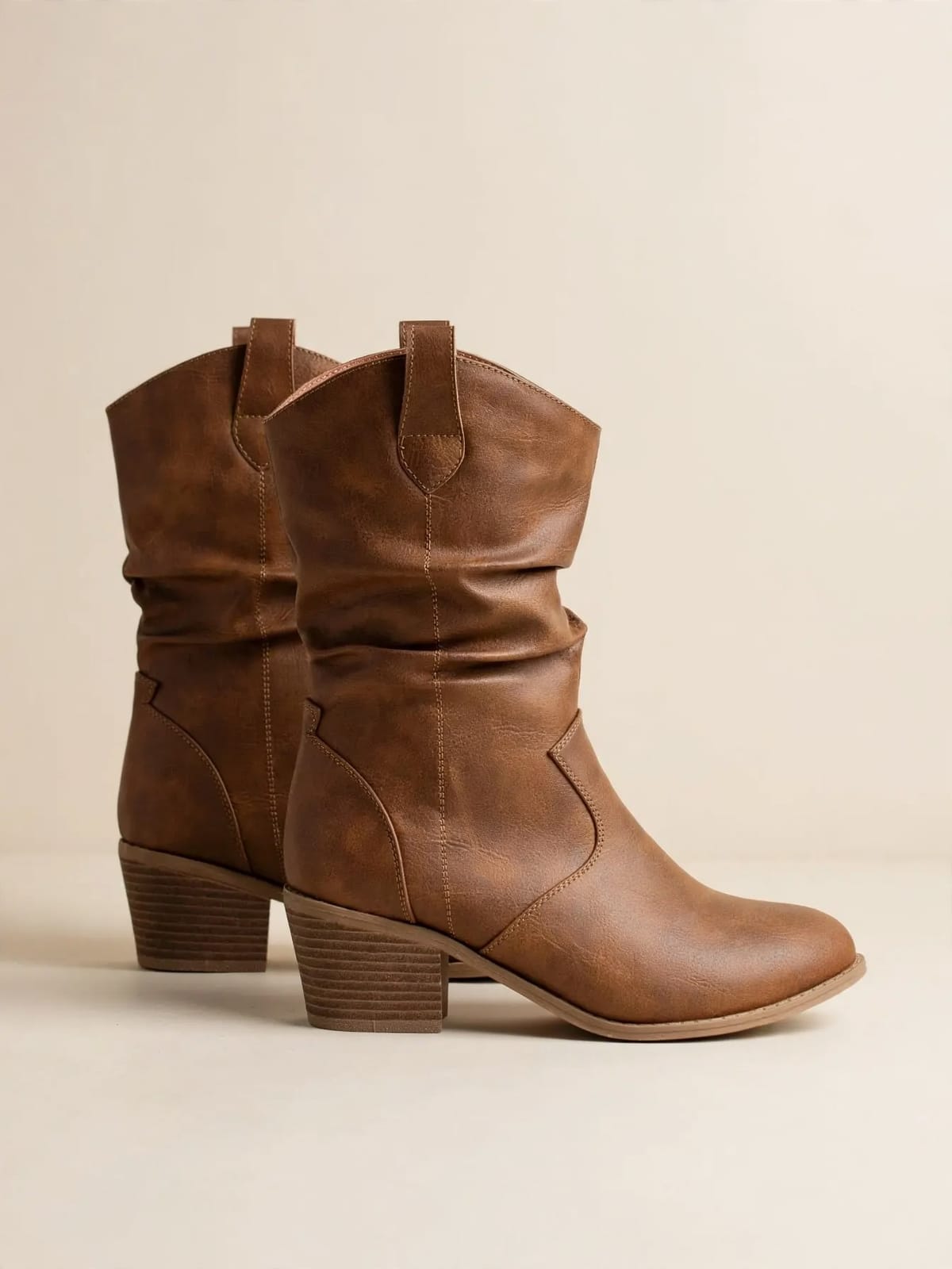 Vivian – orthopedische leren laarzen – Bruin – productfoto zijkant
